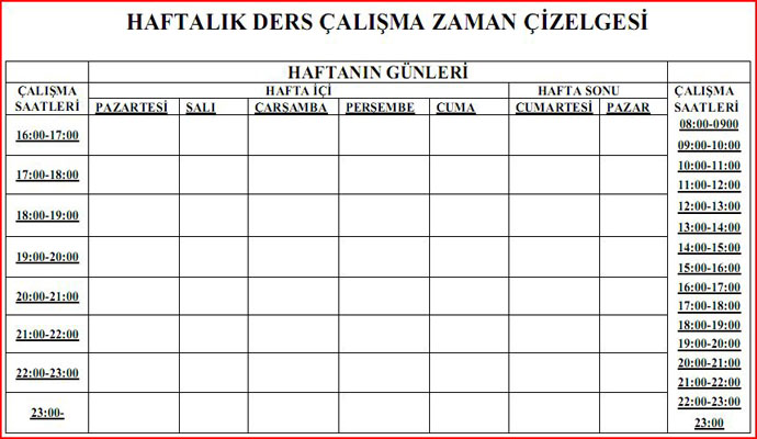 Ders çalışma programı hazırlanırken nelere dikkat edilmeli? Ev Öğretmeni