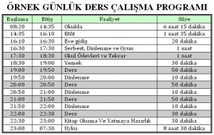 örnek-günlük-ders-programı